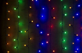 Световой занавес уличный Лас-Вегас, 480 прозрачных теплых LED огней, постоянного свечения