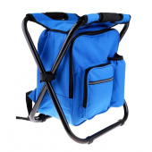 Стул-рюкзак складной синий "Твой Пикник" GB-004, 36х29х41 см