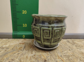Горшок керамический Меандр зеленый 3л.  17,5 х20 см