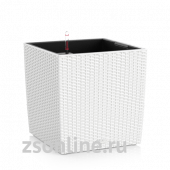 Кашпо Куб Коттедж 40,белое,с системой полива