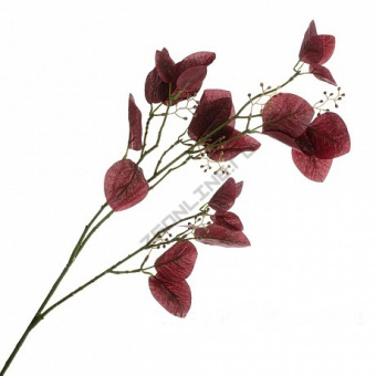 Ветка искусственная Эвкалипт, 68см цвет бургунди