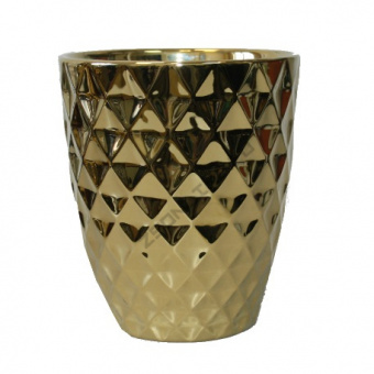 Кашпо керамическое MIRROR GOLD d14 см зеркальное золото